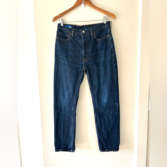 ACNE STUDIOS Bla Konst Made in Italy Log Indigo Denim Jeans - Picture 2 of 8